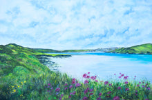 Load image into Gallery viewer, Padstow - Camel Estuary - Rock - High Quality Giclée print - Polzeath to Padstow  - Cornwall - Red Valerian - Coastal flowers