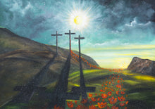 Load image into Gallery viewer, Shared Sacrifice - Easter - Christian - Cross - Poppies - Red anemones - Crucifixion