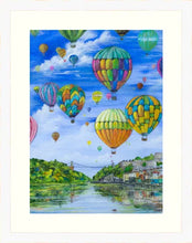 Load image into Gallery viewer, Balloons - Hot Air Balloons - Bristol Suspension Bridge - Bristol Balloon festival - Clifton Suspension Bridge - High Quality Giclée Prints - Brunel - Bristol - Balloons