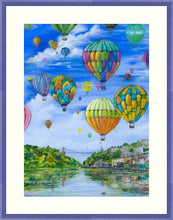 Load image into Gallery viewer, Balloons - Hot Air Balloons - Bristol Suspension Bridge - Bristol Balloon festival - Clifton Suspension Bridge - High Quality Giclée Prints - Brunel - Bristol - Balloons