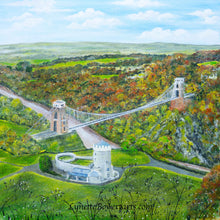 Load image into Gallery viewer, Original Painting, Clifton Suspension Bridge, Bristol Observatory, Observatory, Bridge, Brunel Suspension Bridge, Original Art