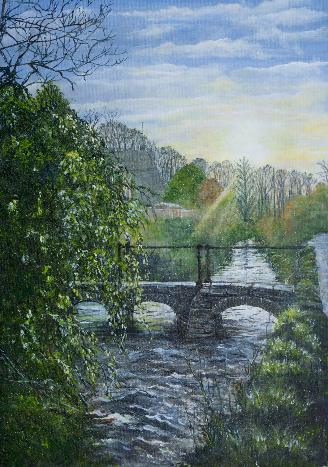 Oldland Common- Clapper Bridge - Foot Bridge - Court Road - Winter  - Frosty - Siston Brook-High Quality Giclée Prints (Copy)