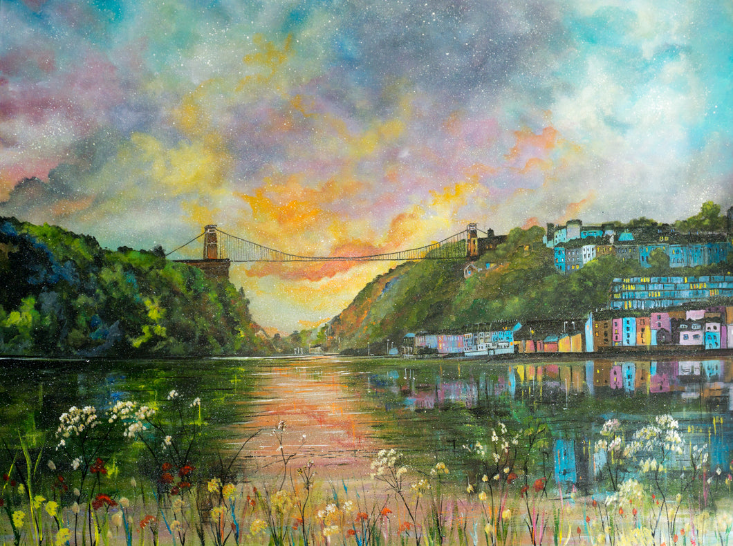 Bristol Suspension Bridge Orange skies - Clifton Suspension Bridge - High Quality Giclée Prints - Brunel - Bristol