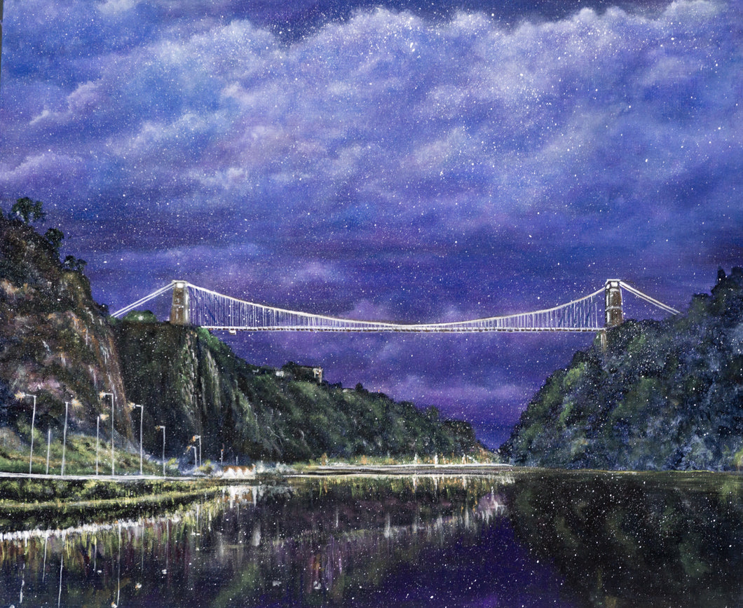 Clifton Suspension Bridge Purple - High Quality Giclée Prints