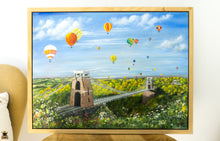 Load image into Gallery viewer, Original Painting, Clifton Suspension Bridge, Balloons, Bristol, Balloons , Bristol Suspension Bridge, Brunel Suspension Bridge