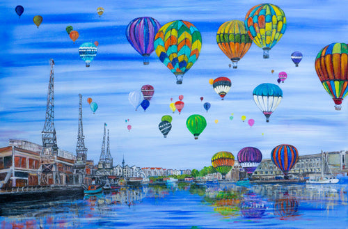 Bristol City Docks - Cranes - M Shed - Balloons - Hot Air Balloons - High Quality Giclée Prints - Bristol - Balloons (Copy)