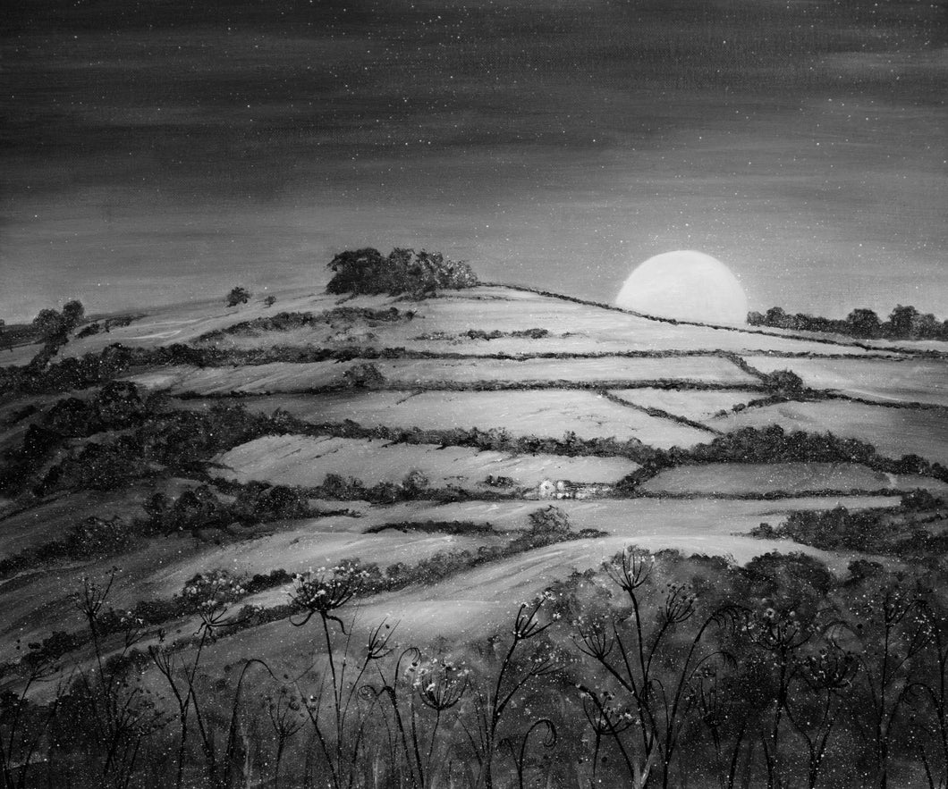 Kelston Roundhill Moon Rising Black and White