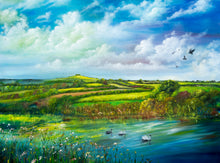 Load image into Gallery viewer, Kelston Roundhill from Saltford - Original Oil Painting on Deep Edge Canvas Board