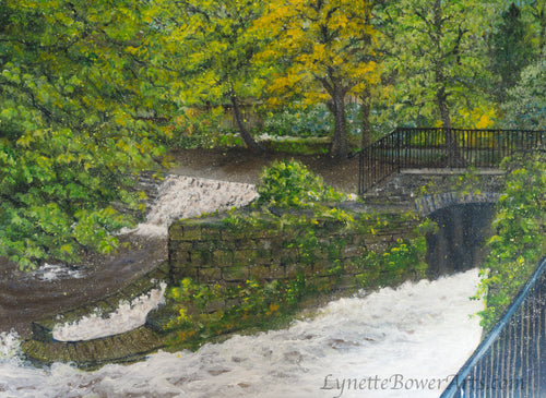 Keynsham Park Wier - Original Painting - High Quality Giclée Prints - Bristol - Keynsham