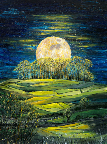 Moonlit Kelston Roundhill  - High Quality Giclée Prints- Moonlight - Bath - Moon