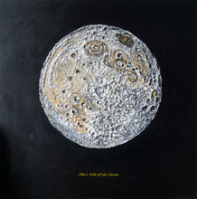 Load image into Gallery viewer, Moon, Original Painting, Near Side of the Moon, Acrylic with Gold and Silver Leaf