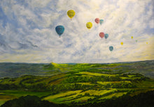 Load image into Gallery viewer, Glastonbury - Glastonbury Tor - Towards Glastonbury - Hot Air Balloons