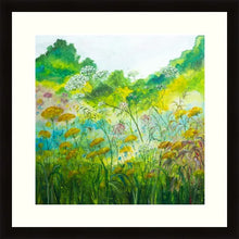 Load image into Gallery viewer, Fiery garden -High Quallity Giclée print-Sunflower Meadow-Yellow Daisies-Lynette Bower-Sunshine-Summer-Hedge parsley-Meadow print- Marigold-Achillea-Gift for her