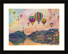 Load image into Gallery viewer, Peachy Balloons  - High Quality Giclée Prints - Hot air Balloons  - Clifton Suspension Bridge- Bristol