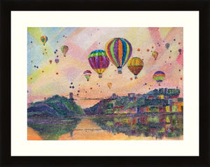 Peachy Balloons  - High Quality Giclée Prints - Hot air Balloons  - Clifton Suspension Bridge- Bristol