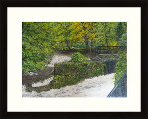 Keynsham Park Wier - Original Painting - High Quality Giclée Prints - Bristol - Keynsham