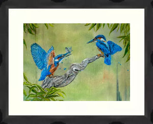 Kingfisher  Painting, Original Acrylic Painting on  Canvas, Kingfisher, Kingfishers, willow