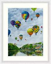 Load image into Gallery viewer, Balloon Party over Clifton - Bristol Suspension Bridge - Clifton Suspension Bridge - High Quality Giclée Prints - Hot air Balloons  - Bristol - Balloons