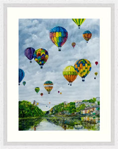 Balloon Party over Clifton - Bristol Suspension Bridge - Clifton Suspension Bridge - High Quality Giclée Prints - Hot air Balloons  - Bristol - Balloons