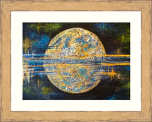 Load image into Gallery viewer, Gleaming  Moon, Original Painting, Acrylic with Gold and Silver Leaf