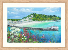 Load image into Gallery viewer, Looe Harbour - High Quality Giclée print - Looe - Cornwall - Red Valerian - Coastal flowers