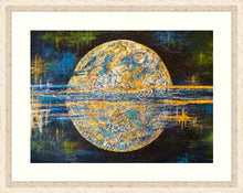 Load image into Gallery viewer, Gleaming  Moon, Original Painting, Acrylic with Gold and Silver Leaf