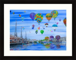 Bristol City Docks - Cranes - M Shed - Balloons - Hot Air Balloons - High Quality Giclée Prints - Bristol - Balloons (Copy)