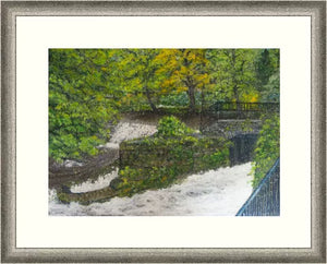 Keynsham Park Wier - Original Painting - High Quality Giclée Prints - Bristol - Keynsham