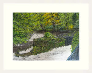 Keynsham Park Wier - Original Painting - High Quality Giclée Prints - Bristol - Keynsham