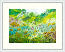 Load image into Gallery viewer, Fiery garden -High Quallity Giclée print-Sunflower Meadow-Yellow Daisies-Lynette Bower-Sunshine-Summer-Hedge parsley-Meadow print- Marigold-Achillea-Gift for her