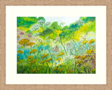 Load image into Gallery viewer, Fiery garden -High Quallity Giclée print-Sunflower Meadow-Yellow Daisies-Lynette Bower-Sunshine-Summer-Hedge parsley-Meadow print- Marigold-Achillea-Gift for her