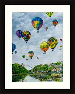 Balloon Party over Clifton - Bristol Suspension Bridge - Clifton Suspension Bridge - High Quality Giclée Prints - Hot air Balloons  - Bristol - Balloons