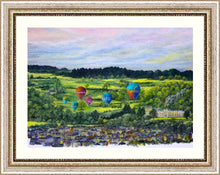 Load image into Gallery viewer, Ashton Court Bristol - Balloons ascending from Ashton Court  - Original Painting - Hot Air Balloons - Ashton Court Manor - Bristol Balloon festival