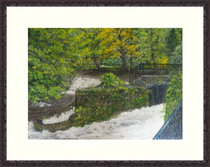 Keynsham Park Wier - Original Painting - High Quality Giclée Prints - Bristol - Keynsham