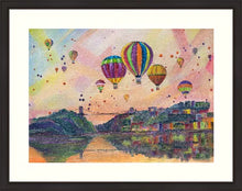 Load image into Gallery viewer, Peachy Balloons  - High Quality Giclée Prints - Hot air Balloons  - Clifton Suspension Bridge- Bristol