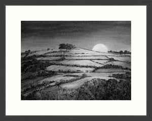 Kelston Roundhill Moon Rising Black and White