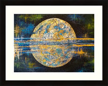 Load image into Gallery viewer, Gleaming  Moon, Original Painting, Acrylic with Gold and Silver Leaf