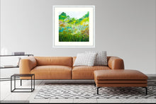 Load image into Gallery viewer, Fiery garden -High Quallity Giclée print-Sunflower Meadow-Yellow Daisies-Lynette Bower-Sunshine-Summer-Hedge parsley-Meadow print- Marigold-Achillea-Gift for her