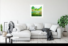 Load image into Gallery viewer, Fiery garden -High Quallity Giclée print-Sunflower Meadow-Yellow Daisies-Lynette Bower-Sunshine-Summer-Hedge parsley-Meadow print- Marigold-Achillea-Gift for her