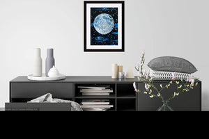 Blue Moon , Near side of the Moon, Giclee Print