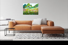 Load image into Gallery viewer, Original Painting -Golden Achillea-Sunflower Meadow-Hot Garden Border-Hedge Parsley-Yellow-Orange-Fiery