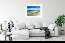 Load image into Gallery viewer, Constantine Bay - High Quality Giclée print - Padstow Beach - - Cornwall - Red Valerian - Coastal flowers (Copy)