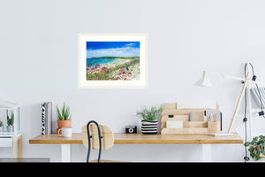 Constantine Bay - High Quality Giclée print - Padstow Beach - - Cornwall - Red Valerian - Coastal flowers (Copy)