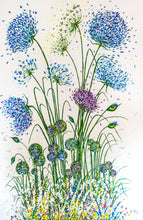 Load image into Gallery viewer, A5 Quality Greetings Cards-Original Paintings - Kelston Roundhill-Agapanthus and Alliums-Bumble Bees-Monarch Butterflies-Seedheads