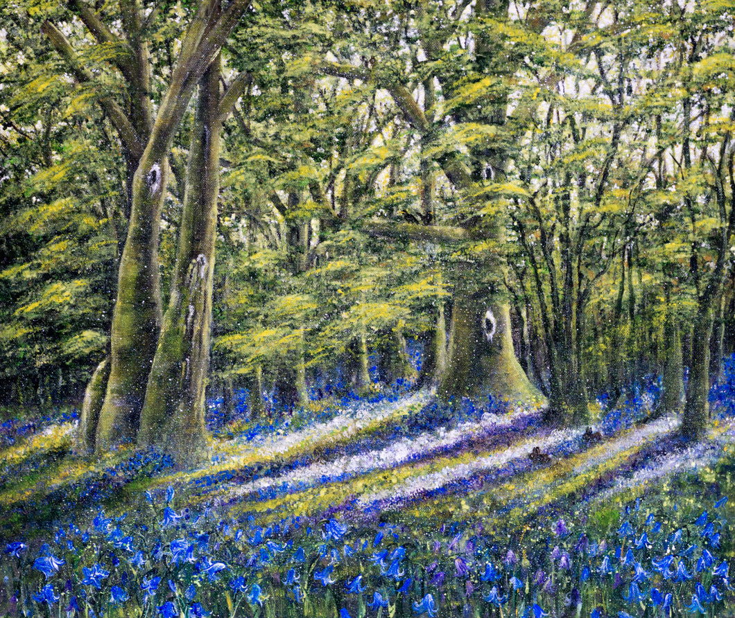 Bluebell Wood - Original Acrylic Painting and High Quality Giclée Prints - Bluebells - Spring - Woodland - Trees