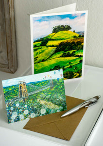 A6 Quality Greetings Cards-Lynette Bower-Kelston Roundhill-Agapanthus and Alliums-Clifton-Suspension Bridge-Brunel-Bristol Balloon Festival