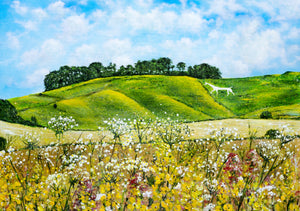 Cherhill White Horse - Original Acrylic Painting on Canvas Board