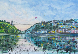 Bristol Suspension Bridge Dusk - Deep Stretch Canvas Print A1 (24in by 36 in)