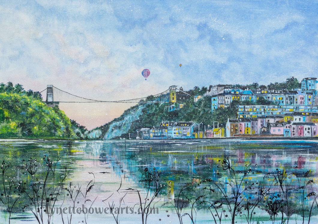 Bristol Suspension Bridge Dusk - Clifton Suspension Bridge - High Quality Giclée Prints - Brunel - Bristol - Balloons