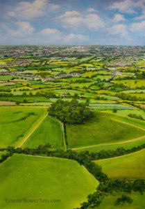 Kelston Roundhill Arial View - High Quality Giclée Prints - Hot Air Balloons - Bath - Kelston